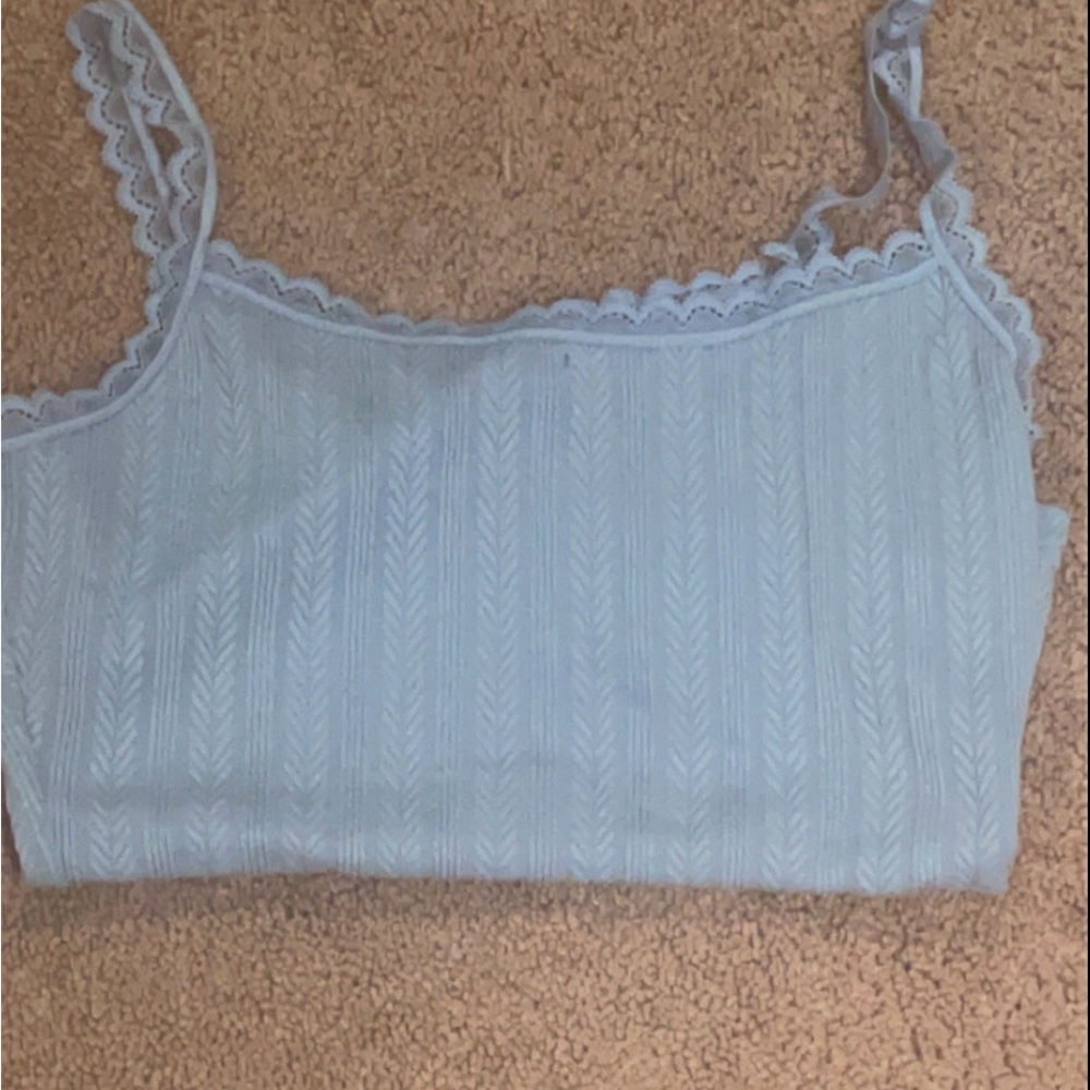 Blue lace top